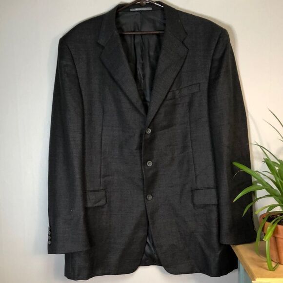HICKEY FREEMAN 100% wool MENS blazer 46L size v-neck - Picture 1 of 10